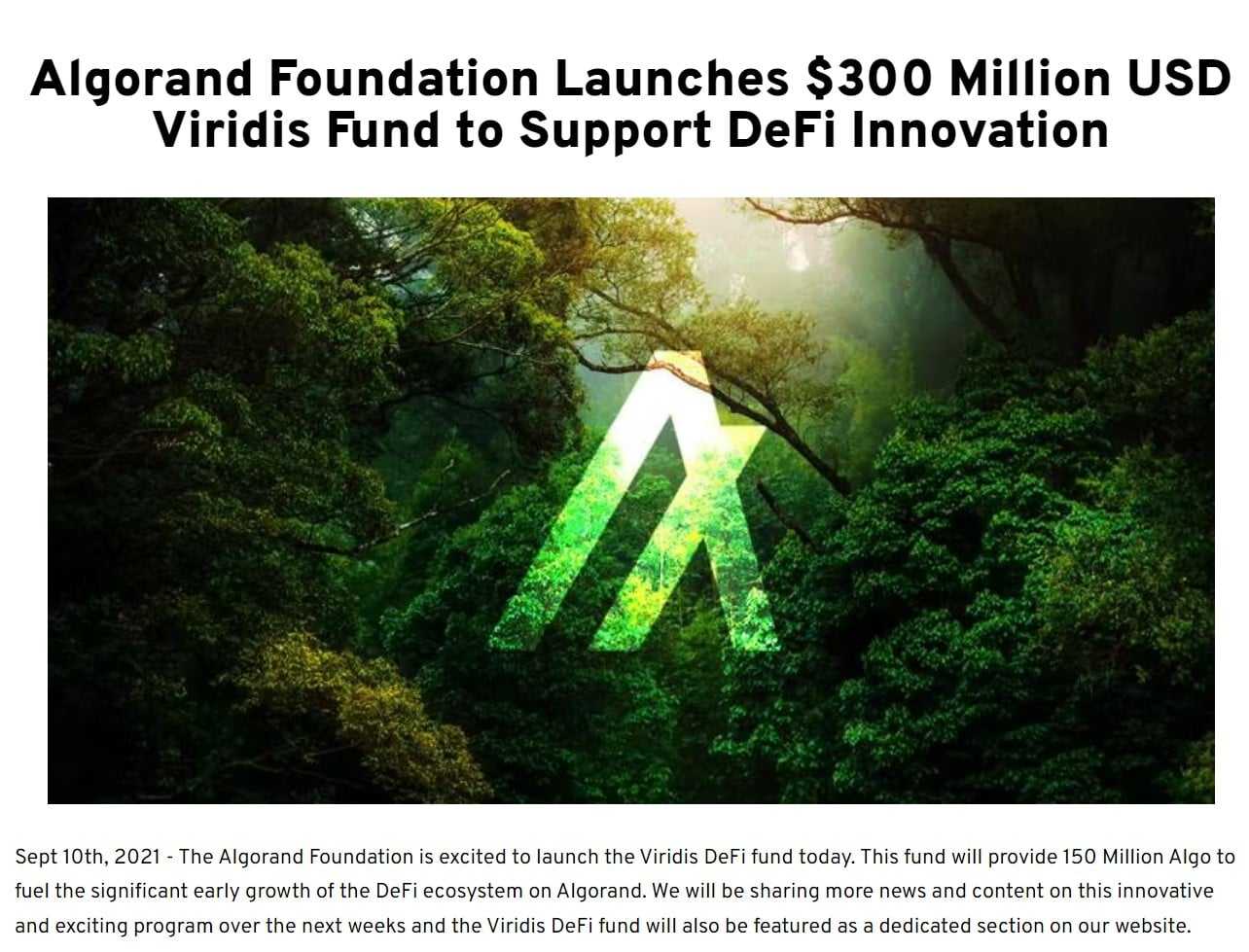 algorand viridis fund