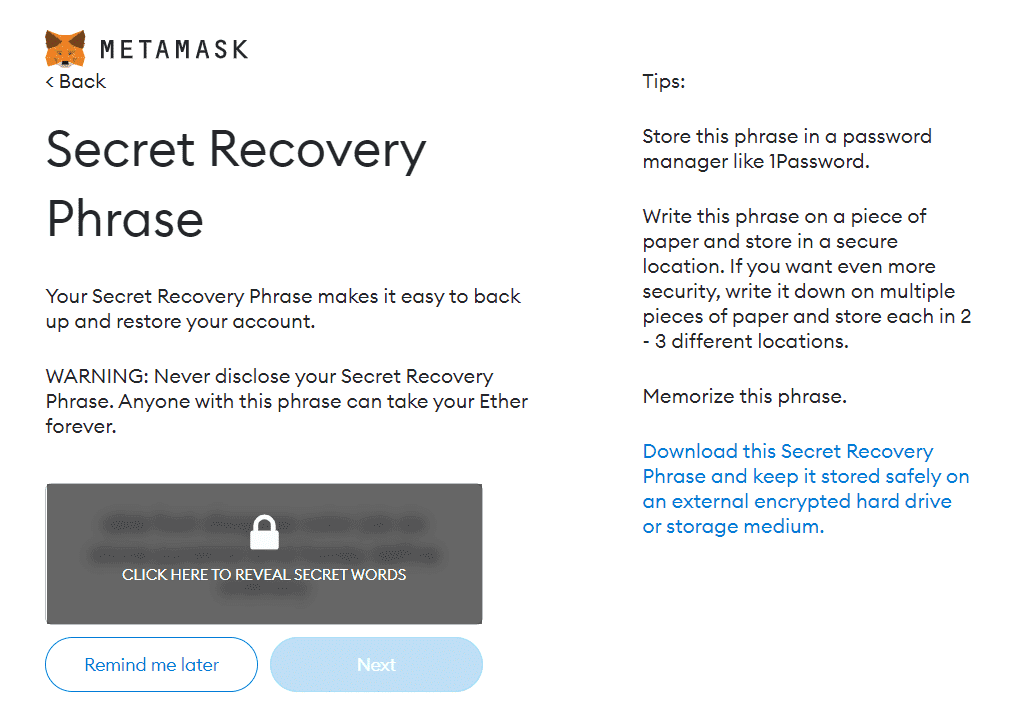 MetaMask-Secret-Recovery-Phrase