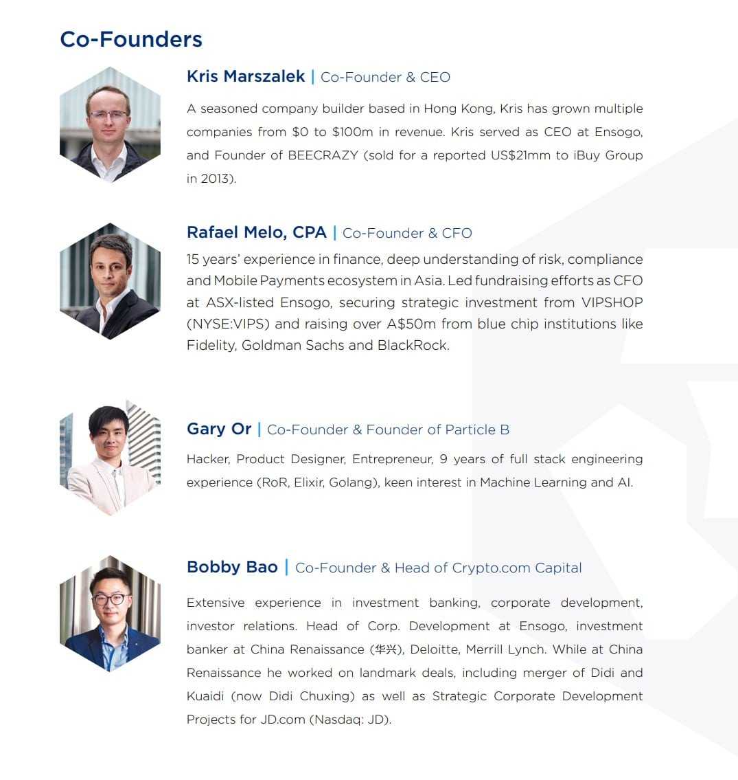 Crypto.com executive team