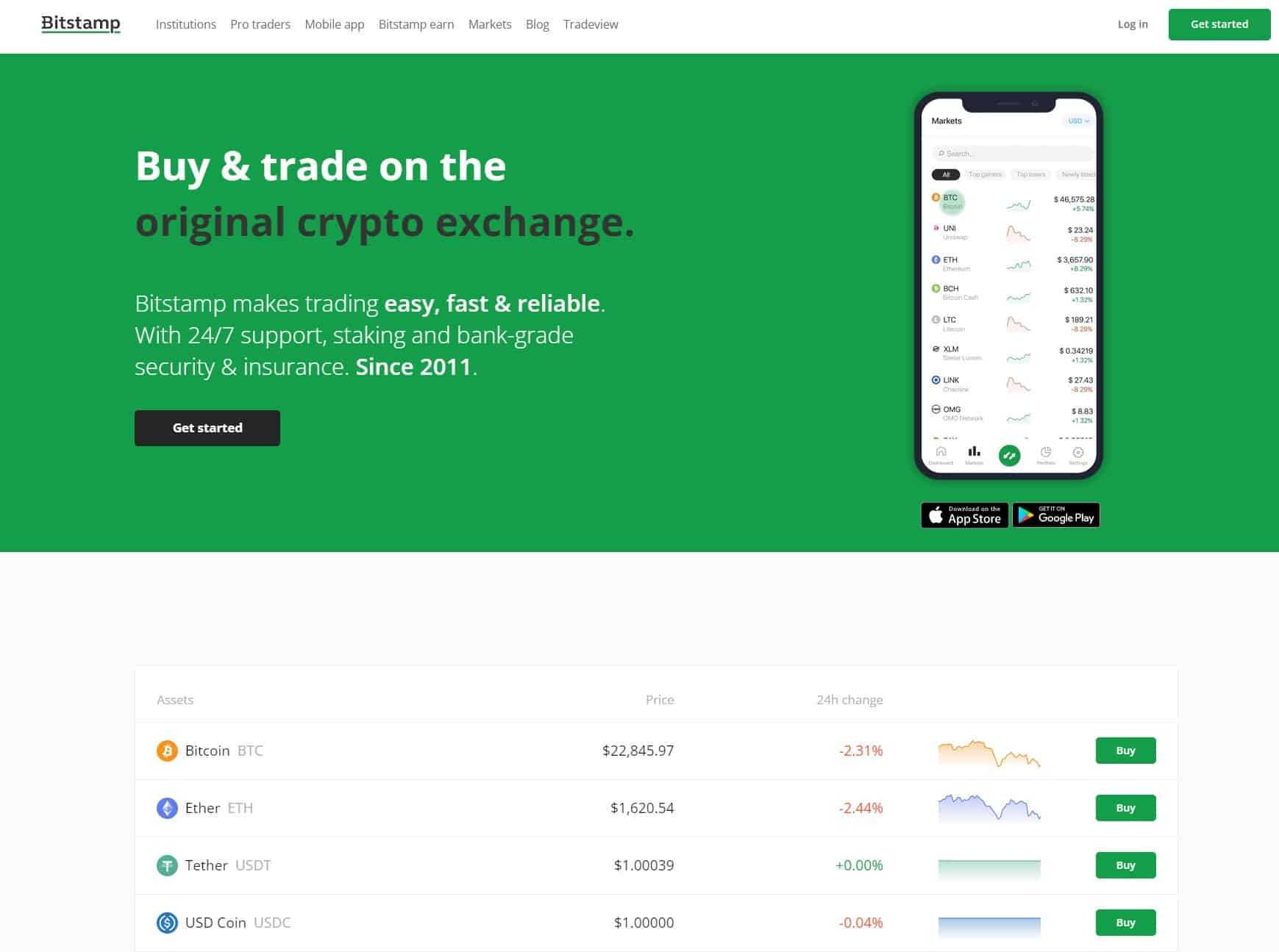 bitstamp homepage