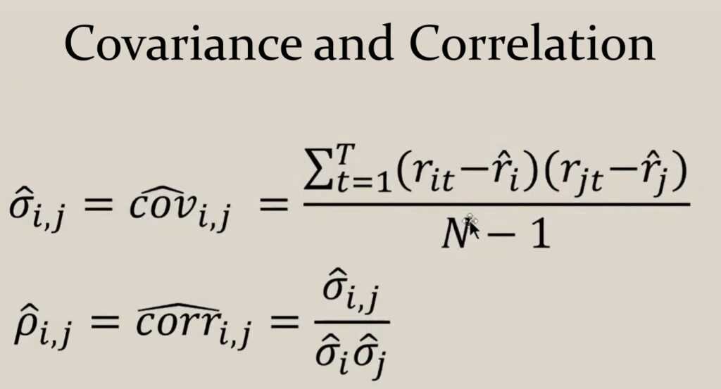 covariance and correlation