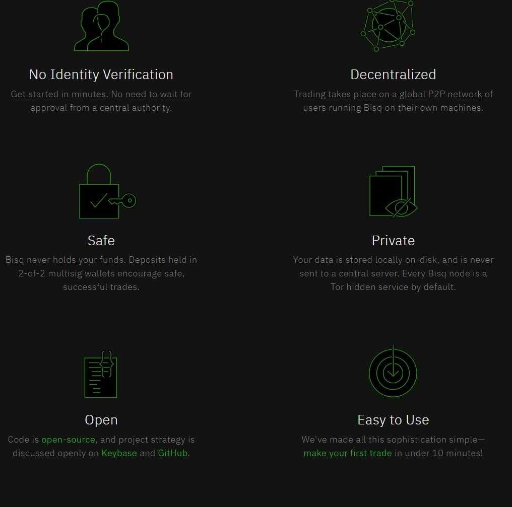 bisq features