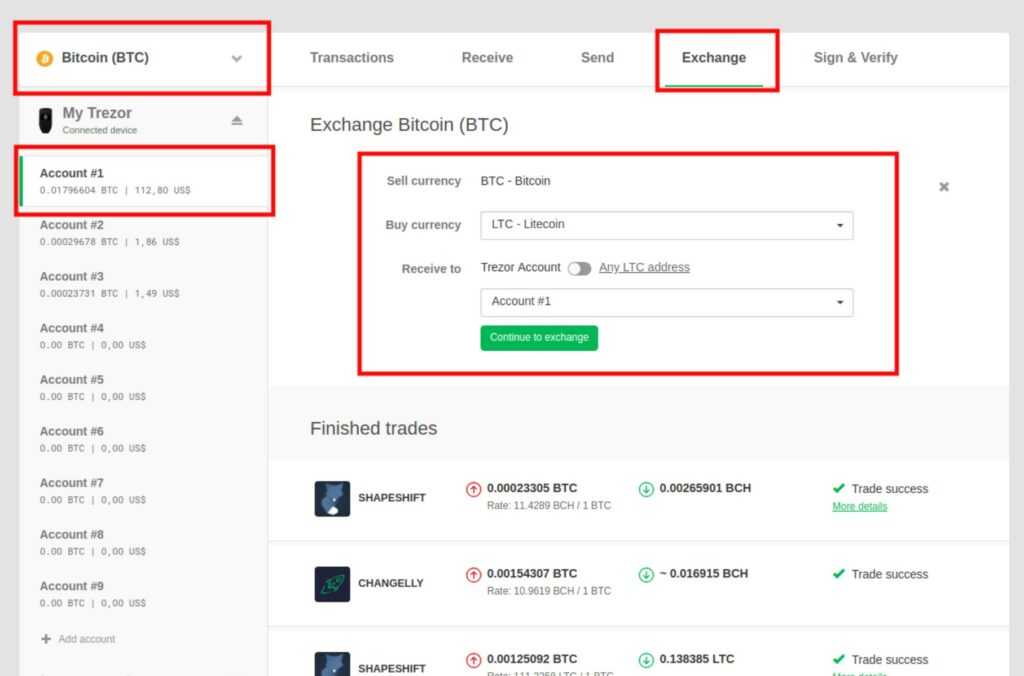 exchanging crypto