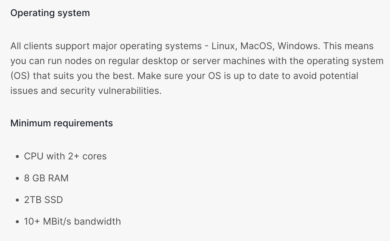Ethereum Node Hardware Requirements